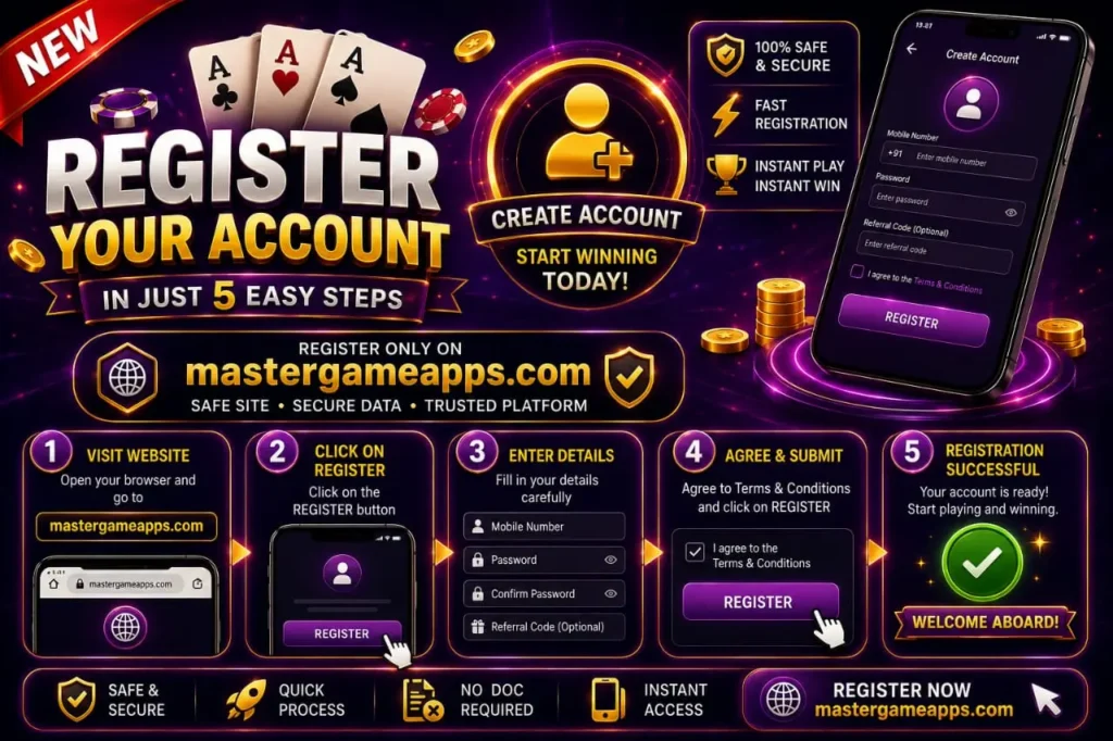 Teen Patti master Registration Process